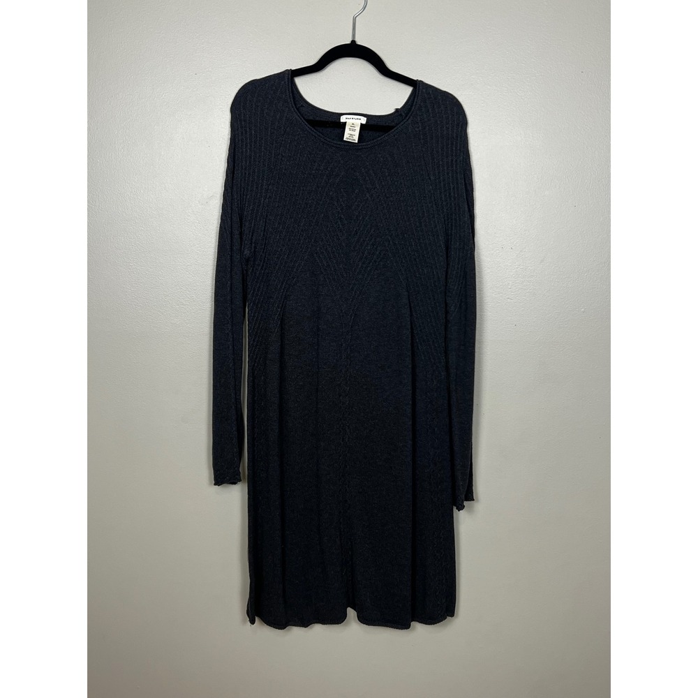 Max Studio Womens XL Charcoal Gray Knit Long Sleeve Sweater Dress 9907453